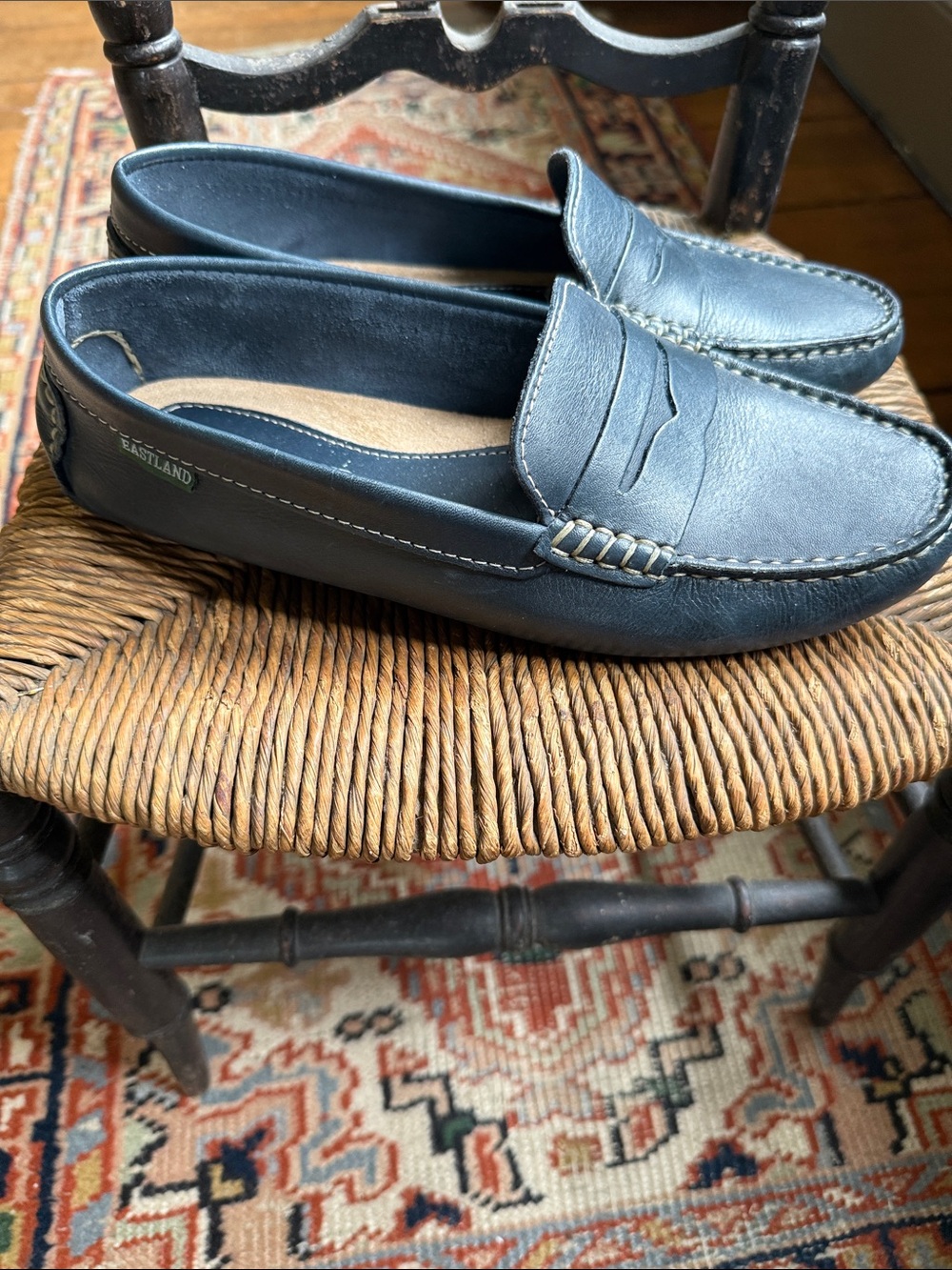 Eastland Navy Leather Penny Loafers for women size 8